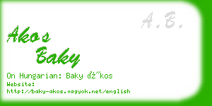 akos baky business card